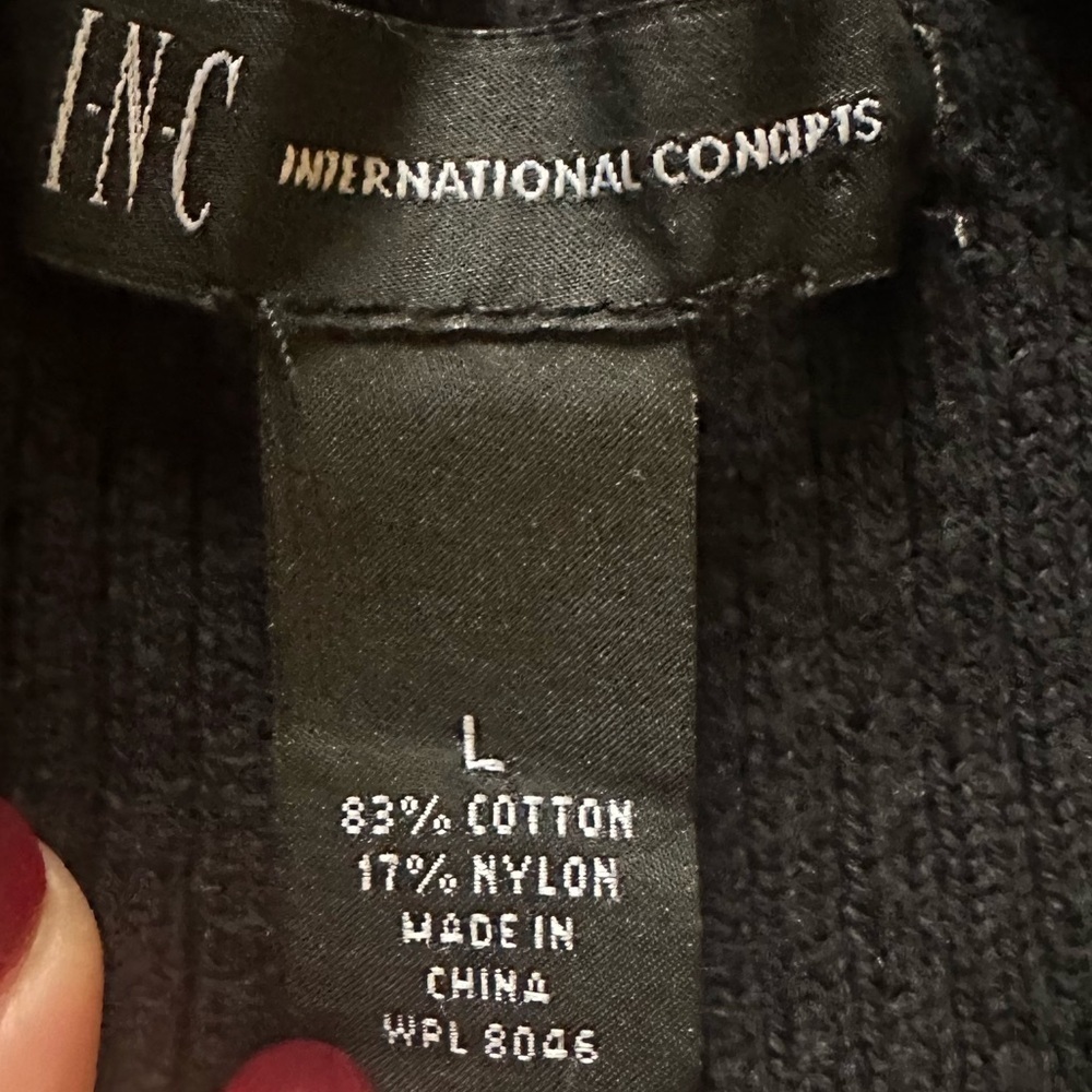 INC International Concepts Men’s Black 1/4 Zip Sweater - Picture 4 of 4